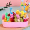 Mini Animal Farm Sign Resin Fruit Fork Toothpick Kids Bento Lunch Tableware Decor