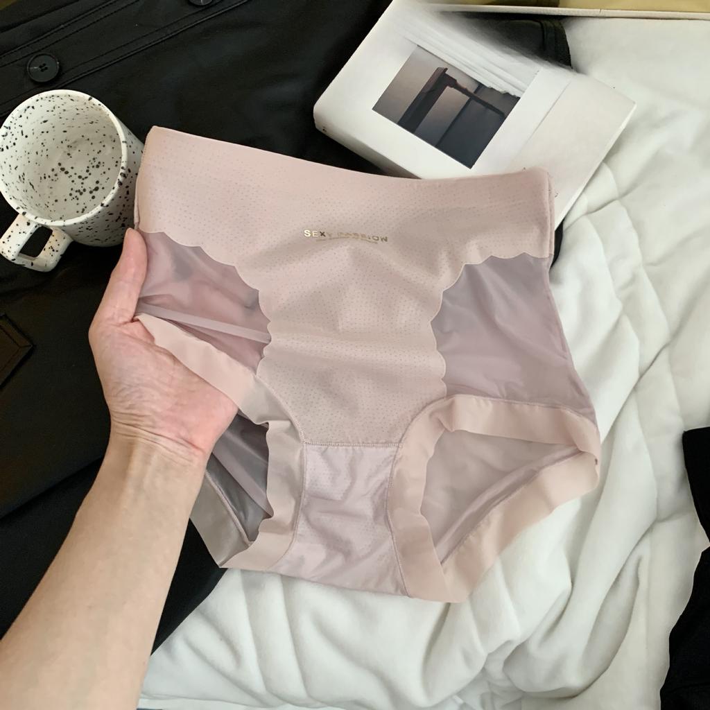 Women's Spring and Summer Ice Silk Fast Dry Belly Extension Crotch High Waist Underwear