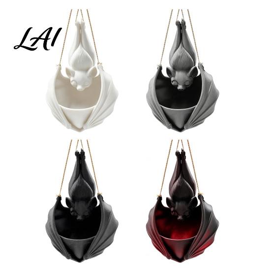 Creative Bat Shaped Flower Pot Hanging Plant Pot Halloween Planter 3D Printed Gothic Small Planters for Windowsill Holder Indoor Outdoor Home Garden