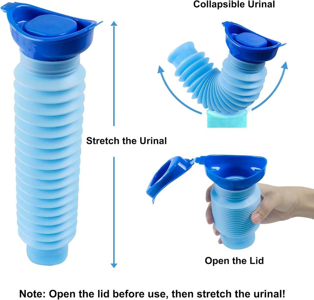 Portable Travel Urinal - Collapsible Reusable, Ideal For Camping & Long Trips