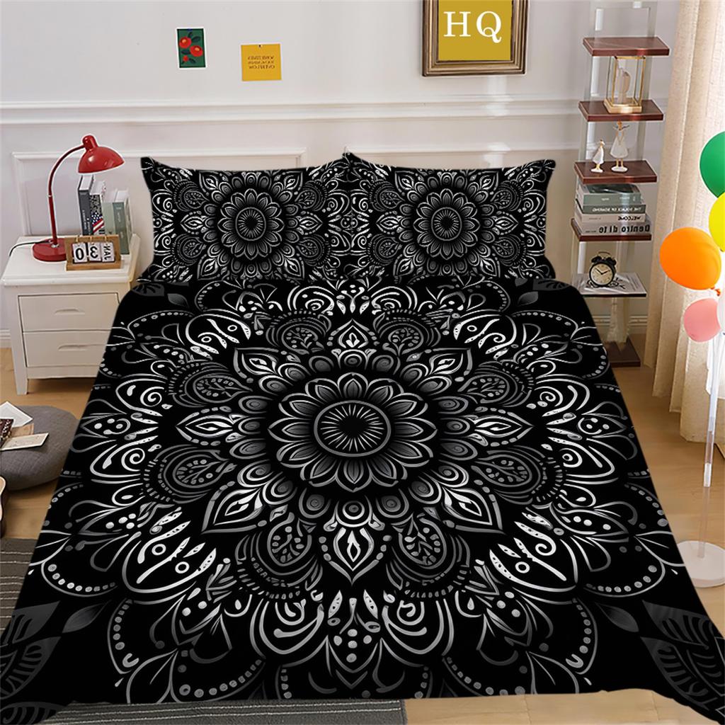 3D Indian Theme Bedding Set Paisley Flower Duvet Cover Pillowcase 2/3 US/UK/EU/AU Full Size Soft Quick Drying Decorative Quilt Cover