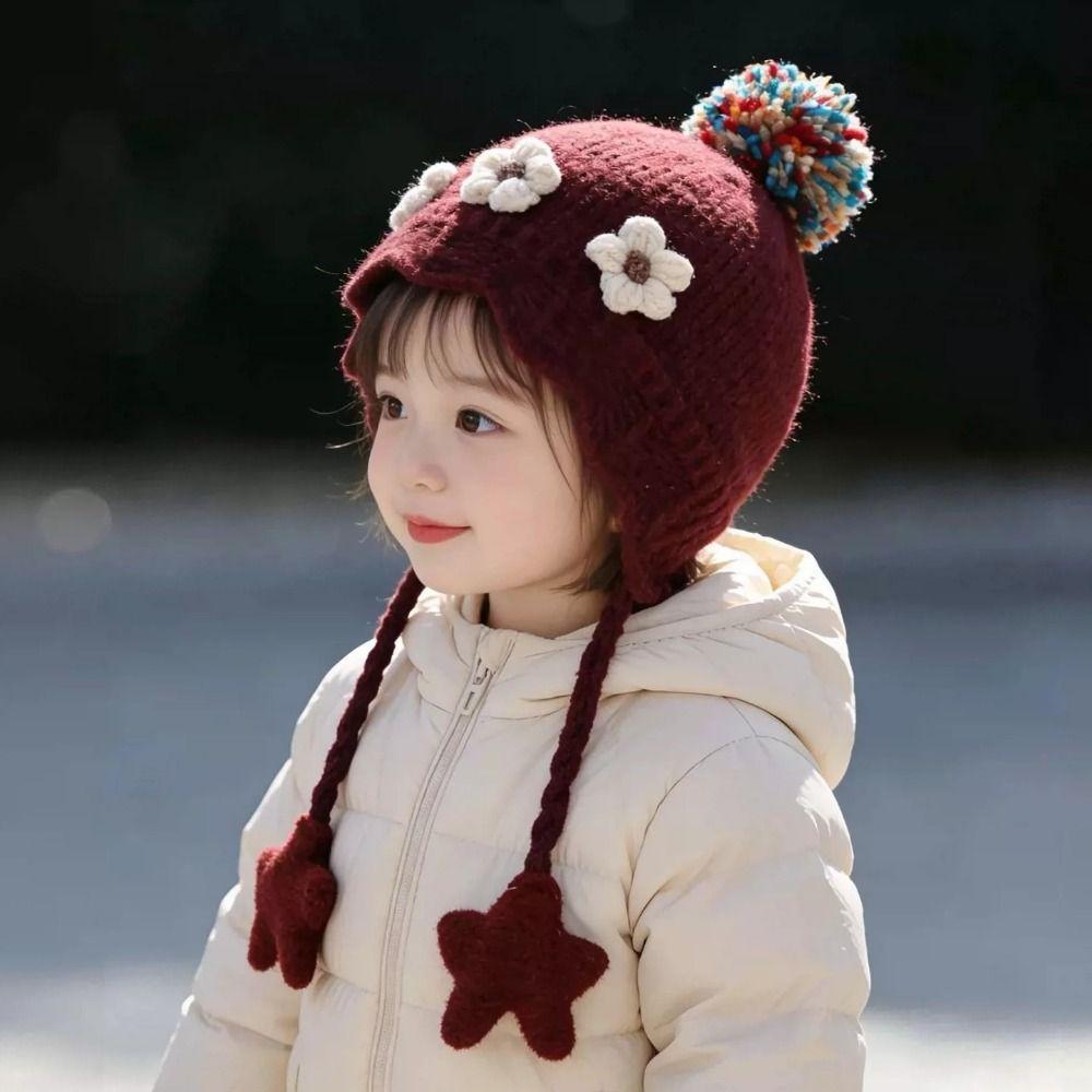 Windproof Baby Earflap Hat Thick Knitted Children Cap Comfort Toddler Bonnet Daily