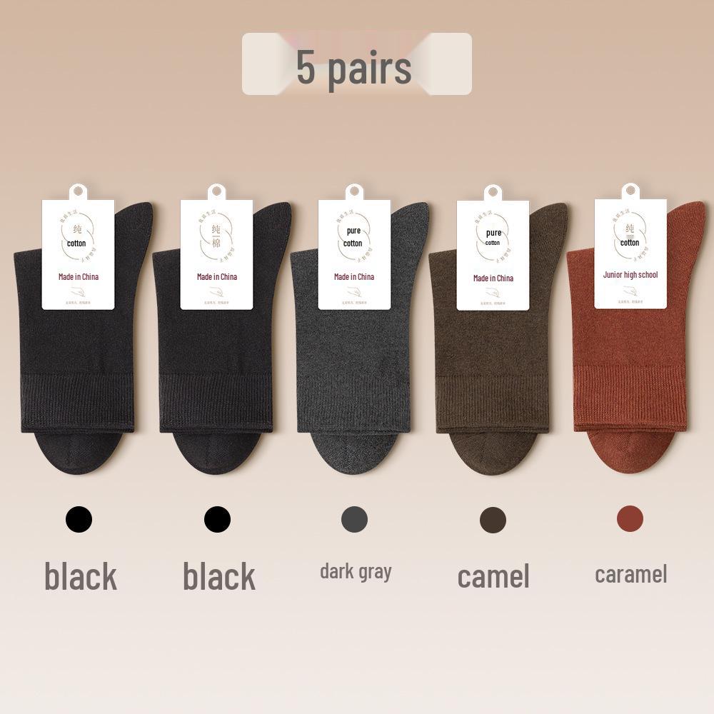 Damskie skarpety bawełniane do połowy łydki 2025 - Odprowadzające pot, oddychające, antybakteryjne i ciepłe na jesień/zimę.