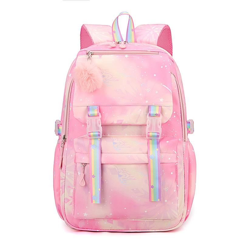 Kawaii School Bags Multiple Pockets Large Capacity Backpack For Women Fashionable Student Backpack With Pendant