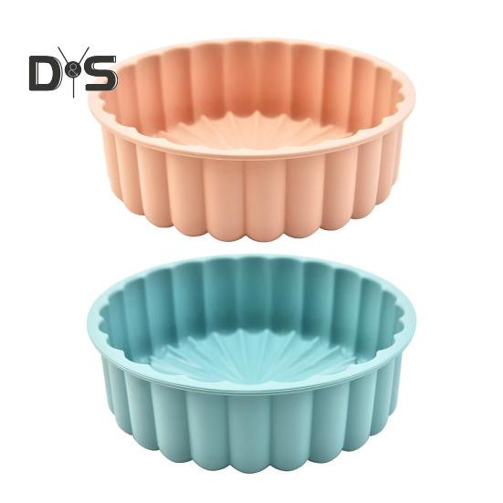 Silicone Cake Mold Flexible Large Round Breads Molds Oven Microwave Dishwasher Reusable Kitchen Bakeware for Baking Cake Breads Pies Tarts Jello