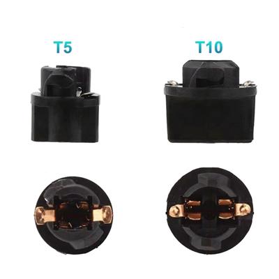 10pcs Lamp Holder T5/T10 LED Twist Lock Socket 12V Car Dashboard Instrument Panel Cluster Bulb Base Universal Lamp Base