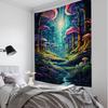 Fairy Tale Mushroom Forest Tapestry Wall Hanging Aesthetic Decoration Blanket Bed Sheet Living Room Bedroom Background Poster