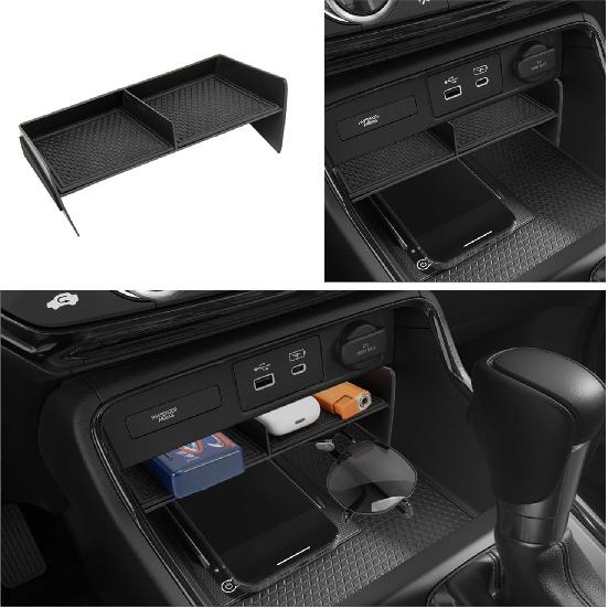 Carwiner 3PCS Center Console Organizer Compatible With -2025 Honda CRV Accessories Armrest Hidden Drawer Storage Box For 2024 Honda CR-V Accessories