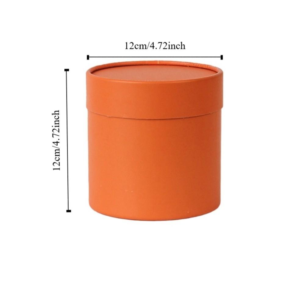 

New Round Flower Gift Box Solid Color Silver Gift Packaging Paper Box Cardboard Flower Arrangement Bucket Bouquet Storage 5x5x5cm помаранчевий