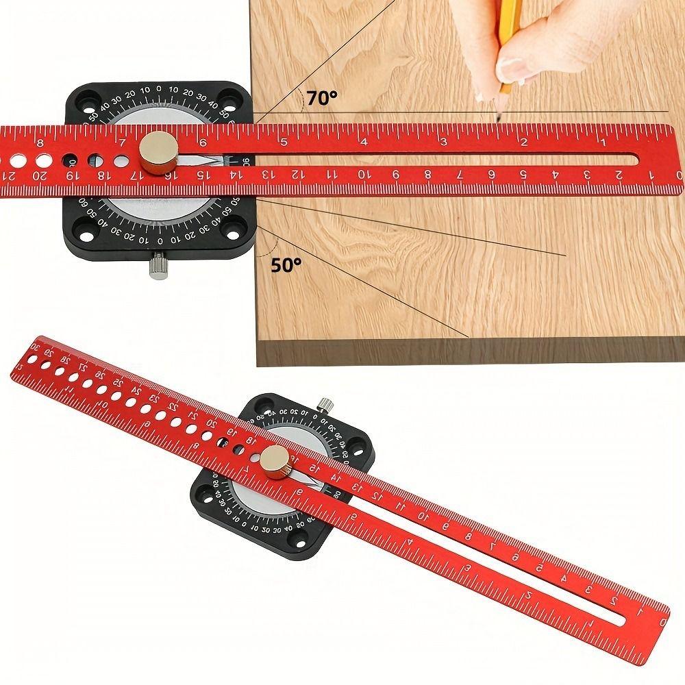 Aluminum Compass Angle Scoring Ruler T-type DIY Measuring Tools Woodworking Scriber Graffiti