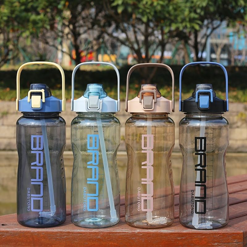 NAWEN 1500ml Large Capacity Water Bottle with Direct for Adults and Ideal for Outdoor and Gray Straw, Dual-Use, One-Click Opening, Drinking,