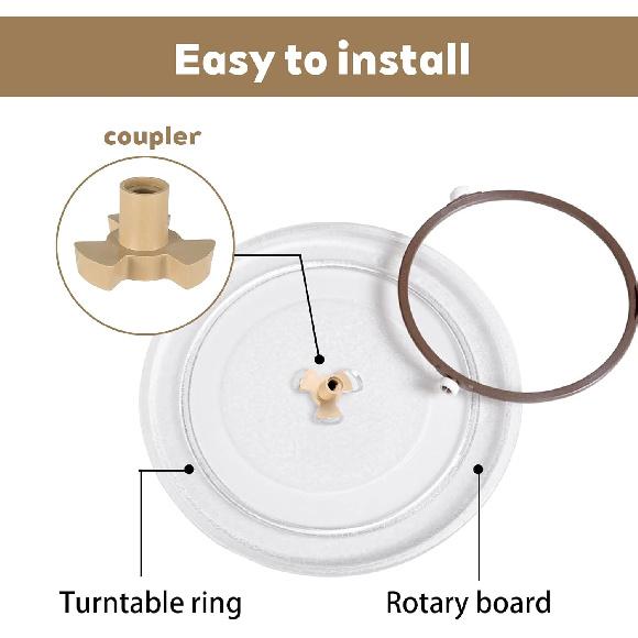2 PCS Microwave Turntable Coupler, Microwave Oven Turntable Roller Guide Support Glass Tray Drive Coupling Replacement, Microwave-Oven Roller Guide