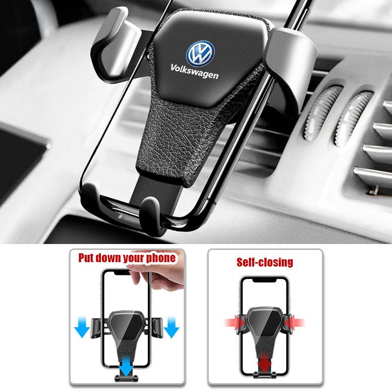 For VW Gravity Car Phone Holder Air Vent GPS Stand Accessories For VW Golf Polo Tiguan Touran Jetta Passat CC T5 GTI Magotan Arteon GTD