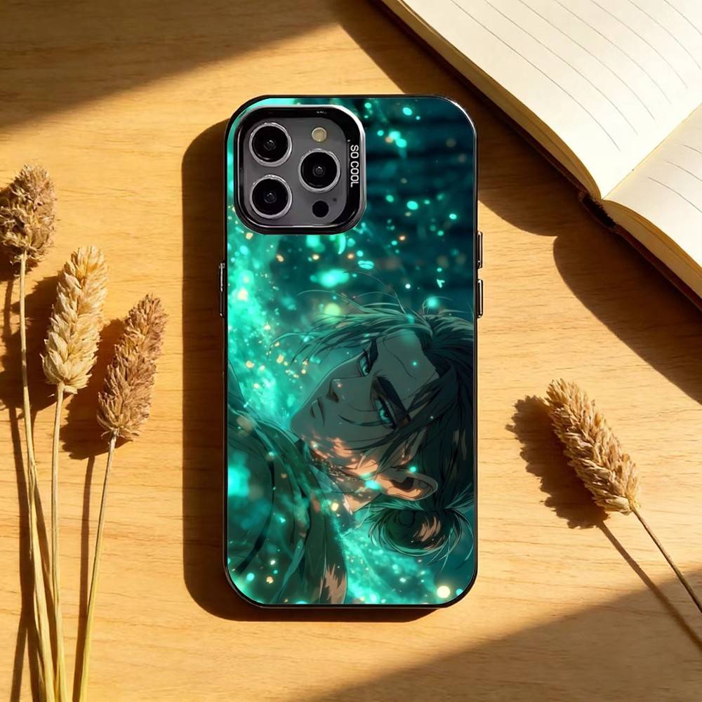 E-Eren Y-Yeager T-Titans Phone Case For iPhone17,16,15,14,13,12,11 Plus,Pro Max Black Candy silver phone case