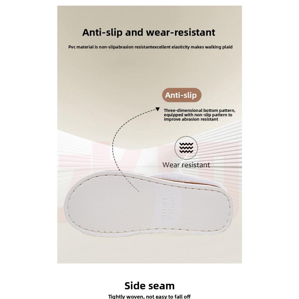 Vlněné pantofle pro ženy, Podzimní a zimní teplé silné plyšové pantofle pro domácí použití, Vnitřní bavlněné pantofle pro muže