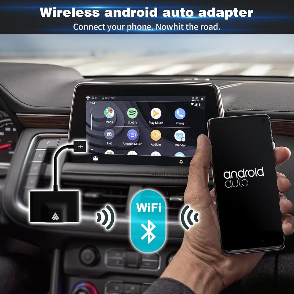 Wireless Carplay Android Auto Adapter,2024 Upgrade Plug & Play Dongle, Converts Wired CarPlay to Wireless,Works with All Original Wired CarPlay Cars