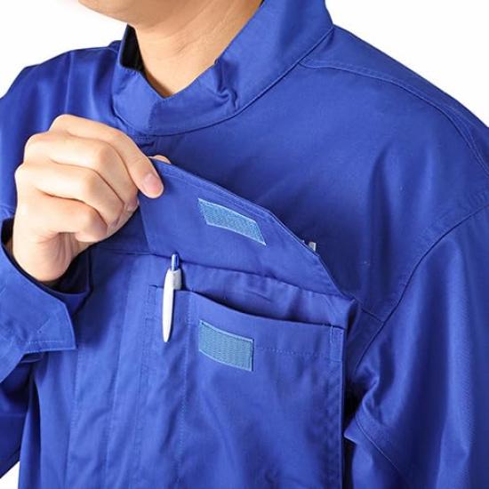 Mechanic Suit Short Sleeve WY8002 Racing Blue L Size [Yamaha Motor] 90792-M059L