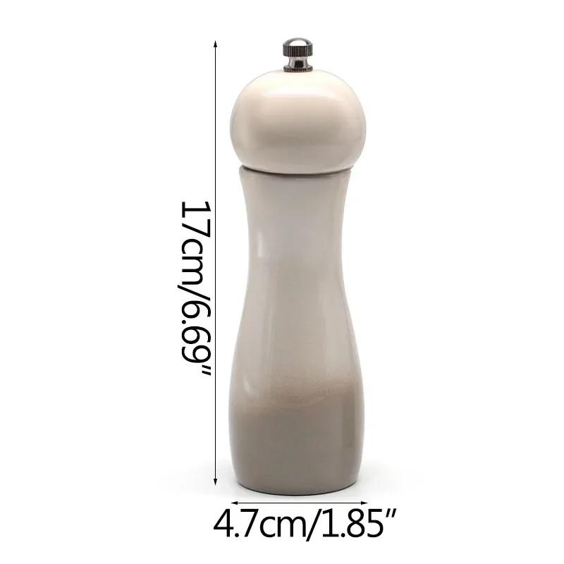 6" Manual Pepper Grinder Oak Wood Salt And Pepper Mills Spice Salt Shakers With Adjustable Ceramic Grinder Kitchen Cooking Tools
