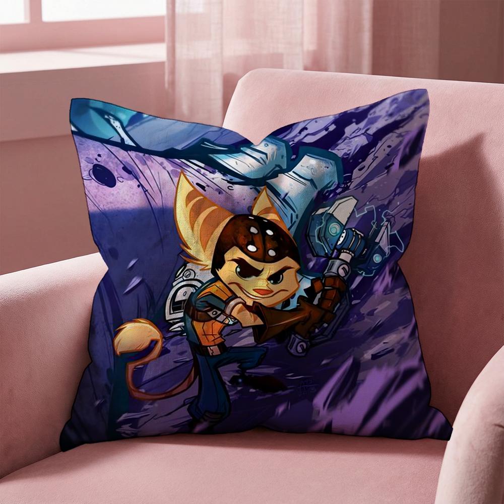 R-Ratchet & Clank GAME Cushion Cover Multi-Scene Pillow Cover for Home & Car - Reversible, Soft & Durable for Daily Use