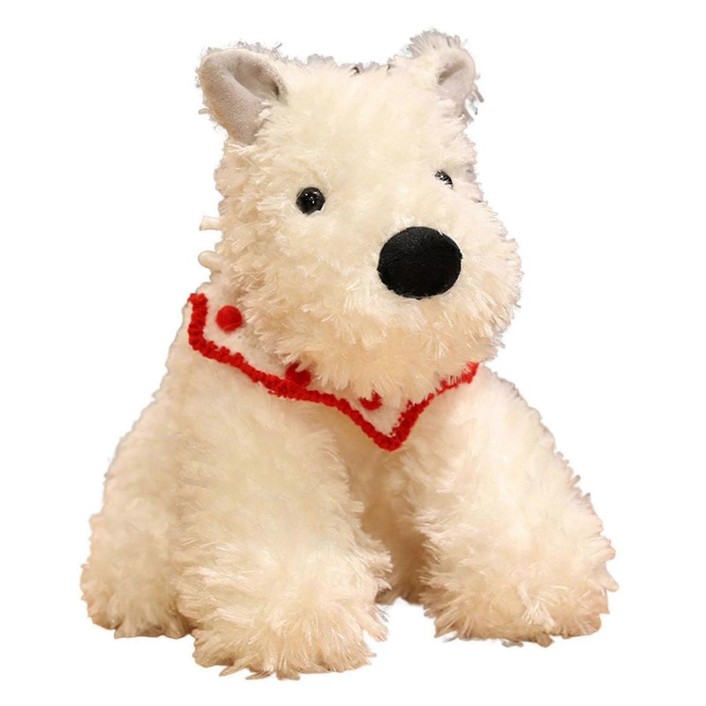 Soft Dog Stuffed Animal Stuffed Dog Plush for Sofa & Adults 22cm White