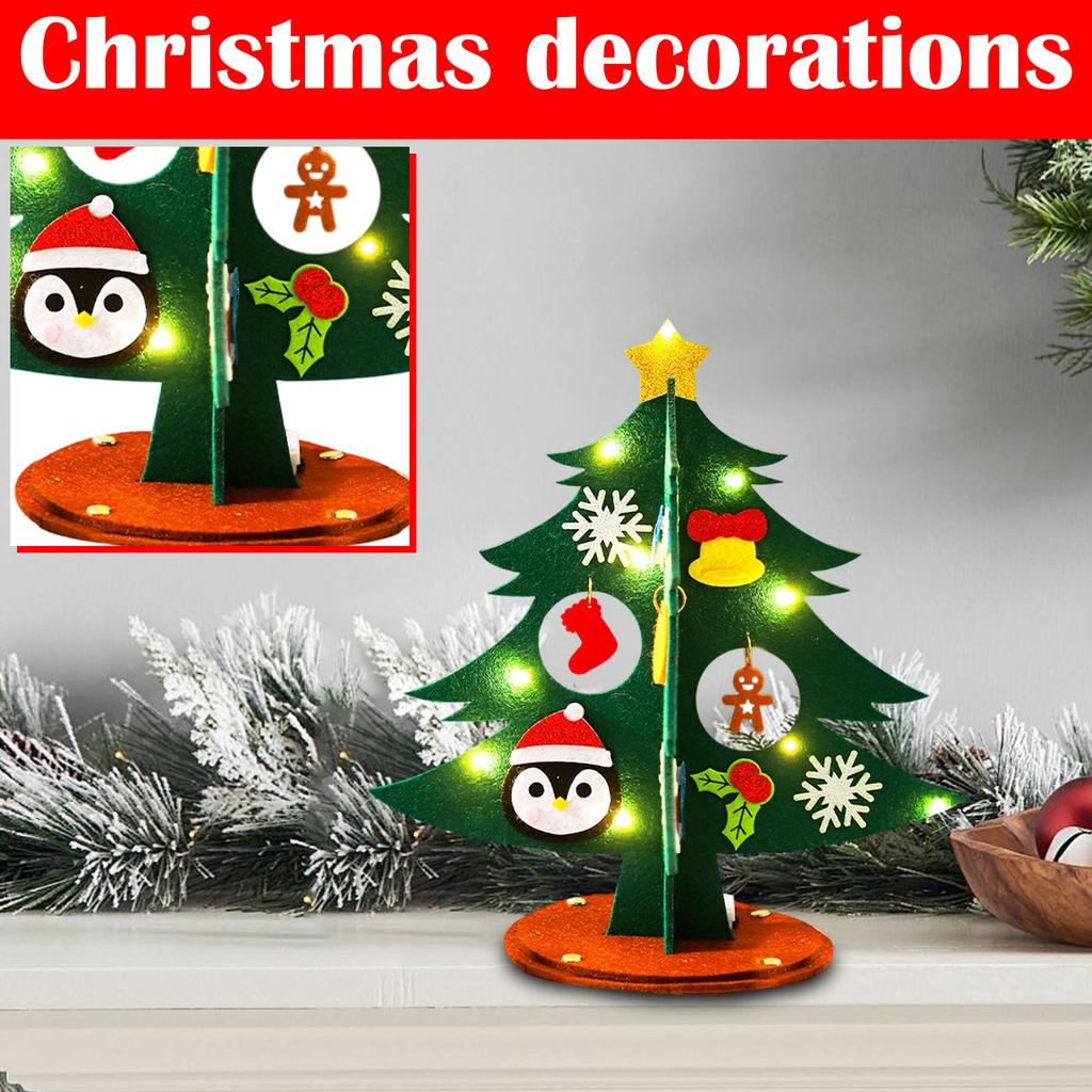 Children DIY Felts Christmas Tree Christmas Tree Desktop Decoration Crafts Materials