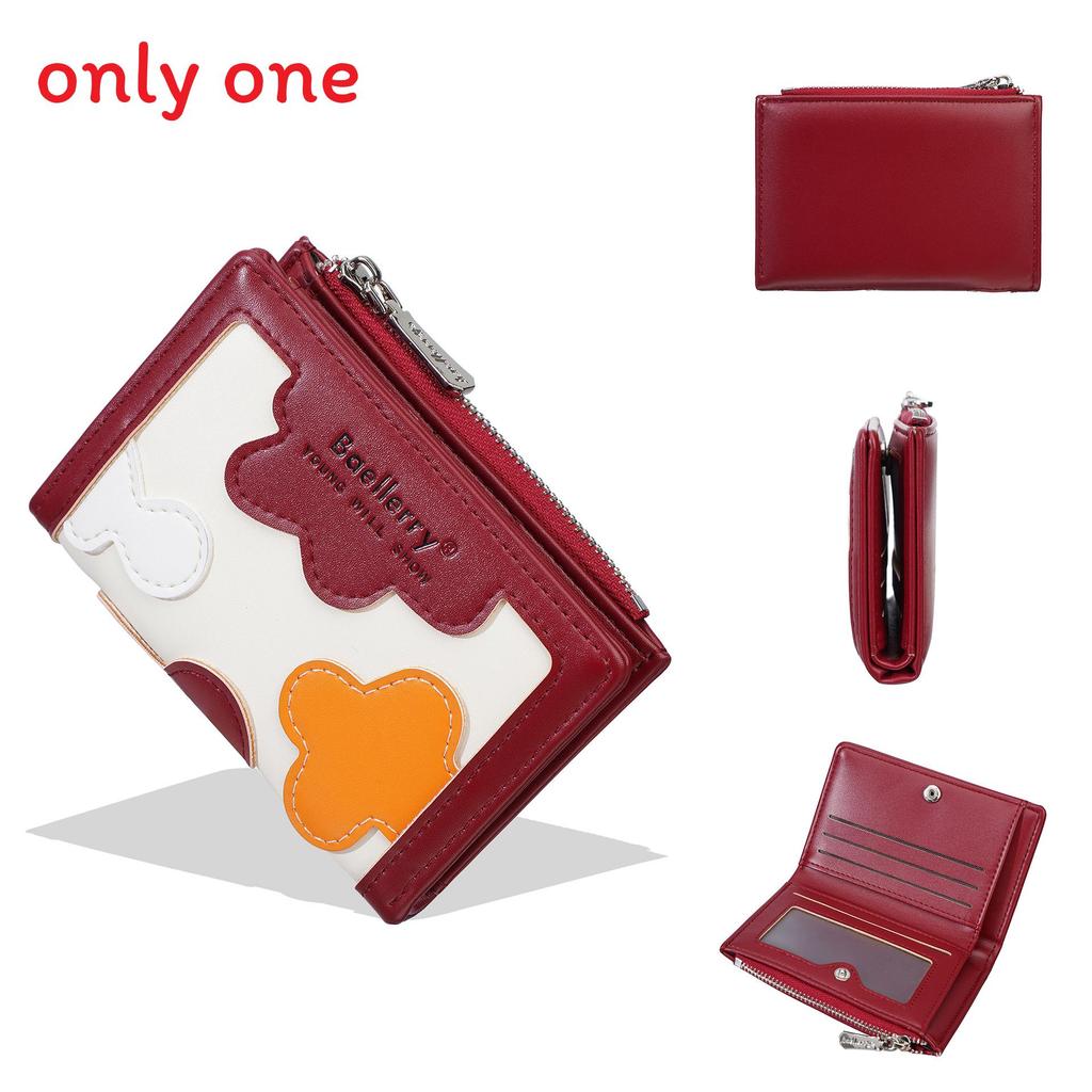 Ladies Short Wallet With Geometric Pattern Pu Material For Daily Use And Card Storage