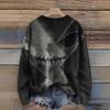 Men's Long Sleeve Pullover Sweater Casual Halloween Print Knit Oversized Sweater