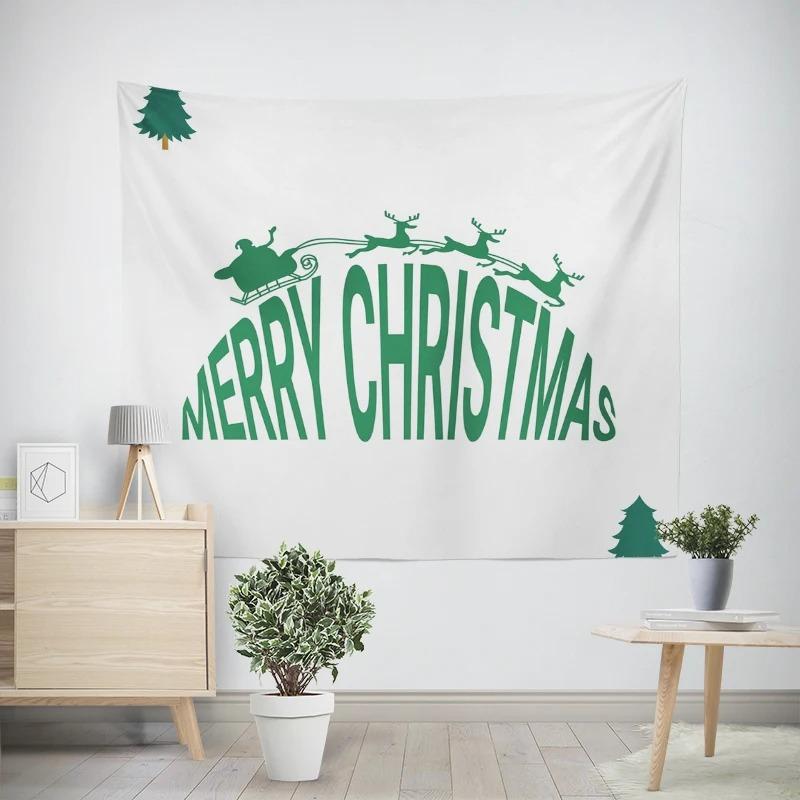 New Year Christmas White Bear Pattern Living Room Bedroom Decorative Tapestry