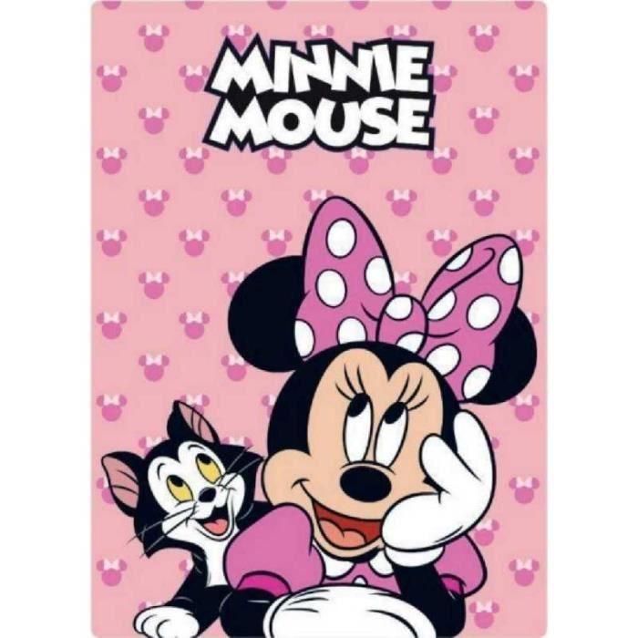 Couverture polaire - Disney - Minnie Mouse - 100x140 cm - Rose - Lavable en machine