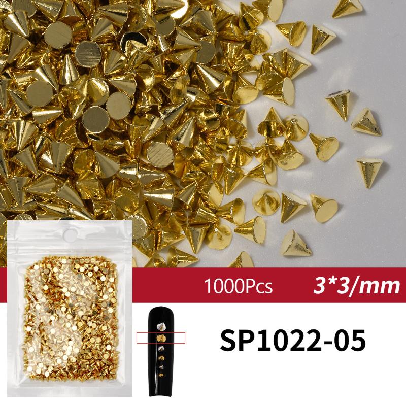 100/1000Pcs Punk Metal Rivet Nail Charms 1.5/2/3Mm Cone Black Silver Gold Studs Nail Jewels Decoration Diy Crafts Manicure