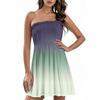 Fashion Women's Casual Bandeau Floral Print Sleeveless Dress