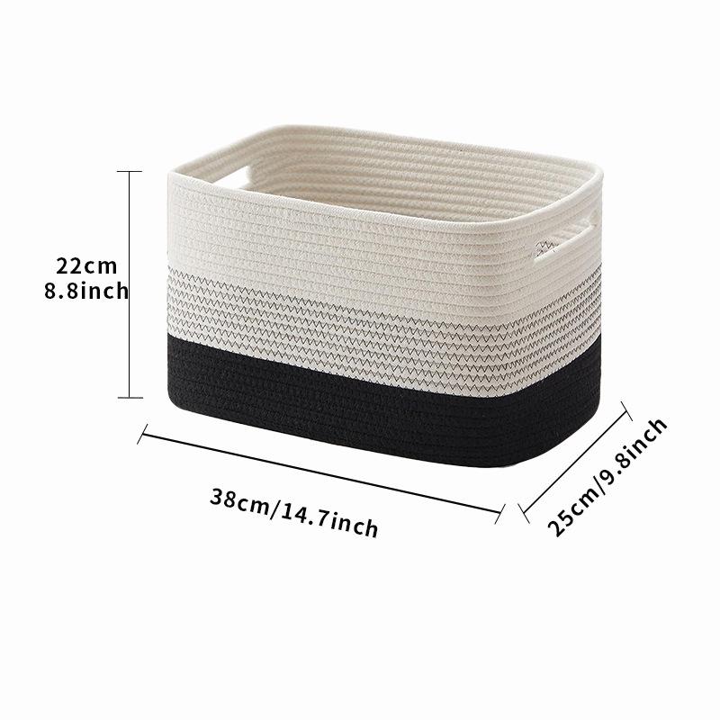 Velkokapacitní bavlněný pletený koš na prádlo a úložný koš