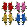 Red Embroidery Flower Applique 24*12CM Sew On Patch Floral Patches  Crafts Clothing Accessories