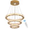 German Warehouse Gold 3 Ring LED Ceiling Light 3 Color Temperature Stainless Steel Material Remote Control Surface Fixtures