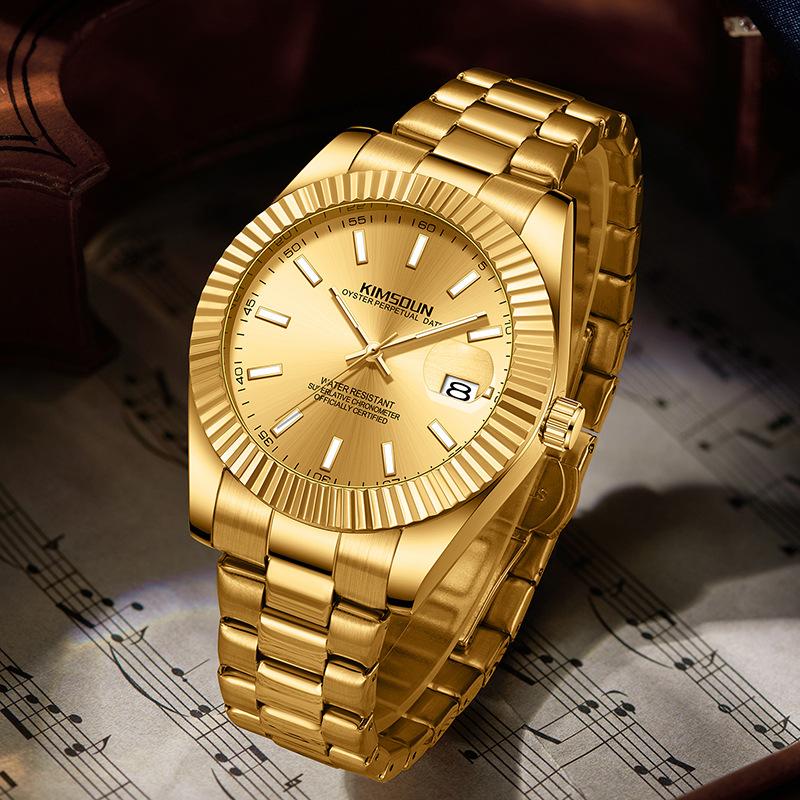 KIMSDUN Mens Fashion Business Sports Quartz Watch Waterproof Luminous Classic Calendar Creative Clock Mens Wristwatch