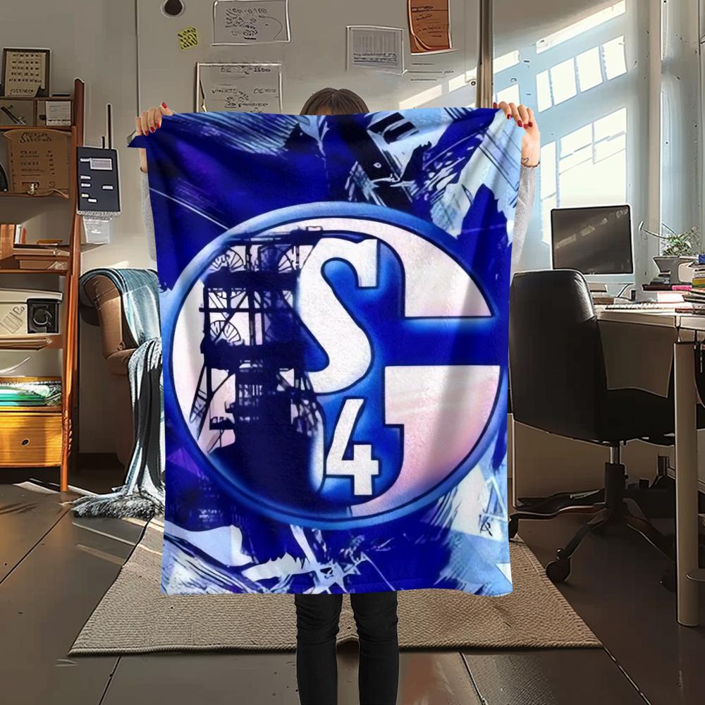 1 ks Flísová deka s potiskem Schalke 04, Vysoká kvalita, Pohodlná pro všechna roční období, Domácí dekorace, Teplo a pohodlí, Perfektní jako vánoční dárky147