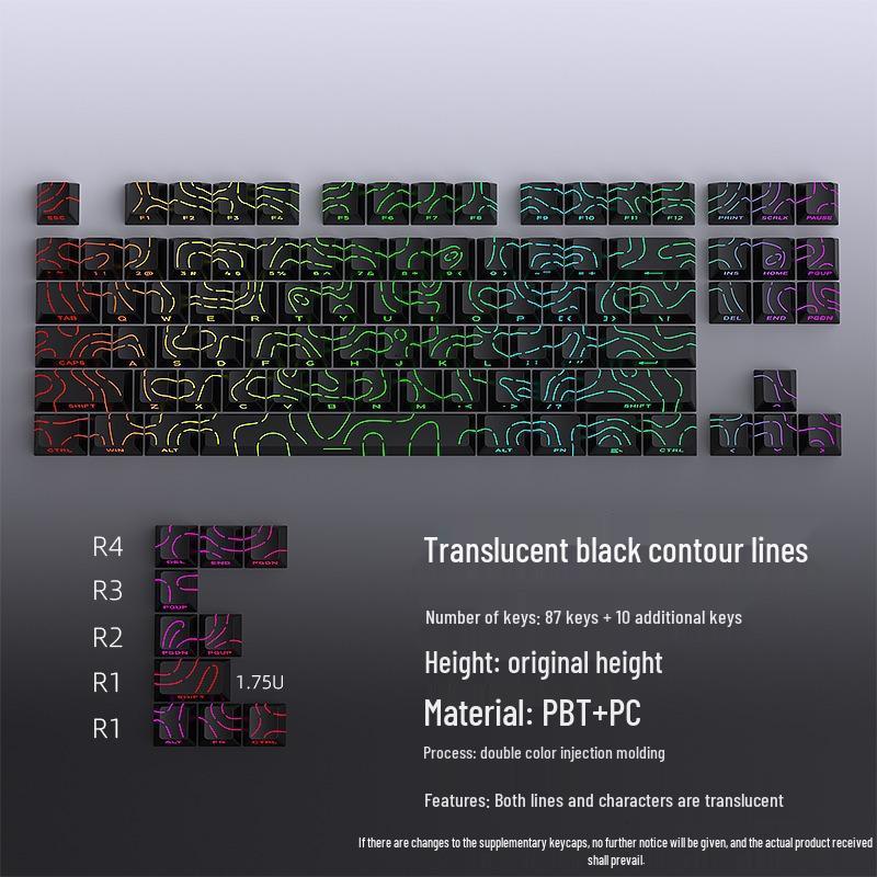 Contour 4.0 Side-Engraved Translucent Custom Keycaps for Magnetic Mechanical Switch Keyboard