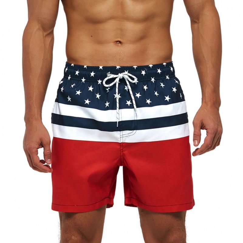 DATIFER Short de Sport pour Homme Maillot de Bain Nouveau Style Polyester Impression Fitness Pantalon de Plage Surfing Maillot de Bain