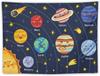 Cartoon Solar System Tapestry for Kids Boys Girls,Cute Outer Space Planet Universe Galaxy Print Tapestry Wall Hanging Home Décor
