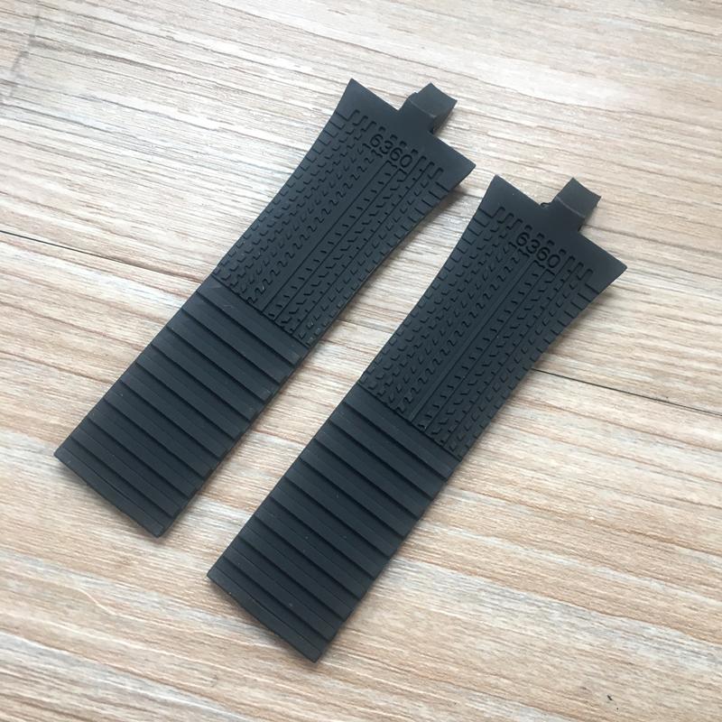 Brand 26mm*22mm Blue Brown Black Silicone Rubber Watchband Fit For Porsche Design P6360  Watch Accessories Strap Belt  Bracelet
