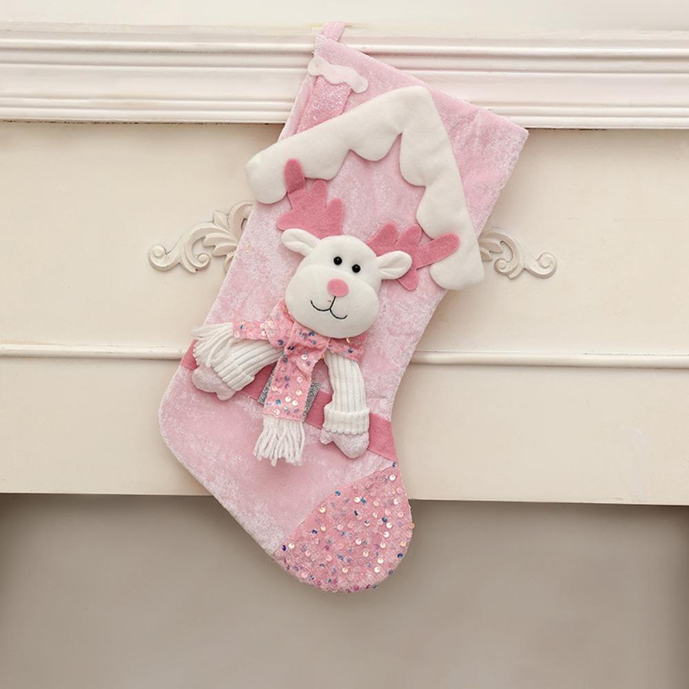 

Large Capacity New Year s Eve Decorations Santa Doll Design Christmas Socks Xmas Gift Style 3