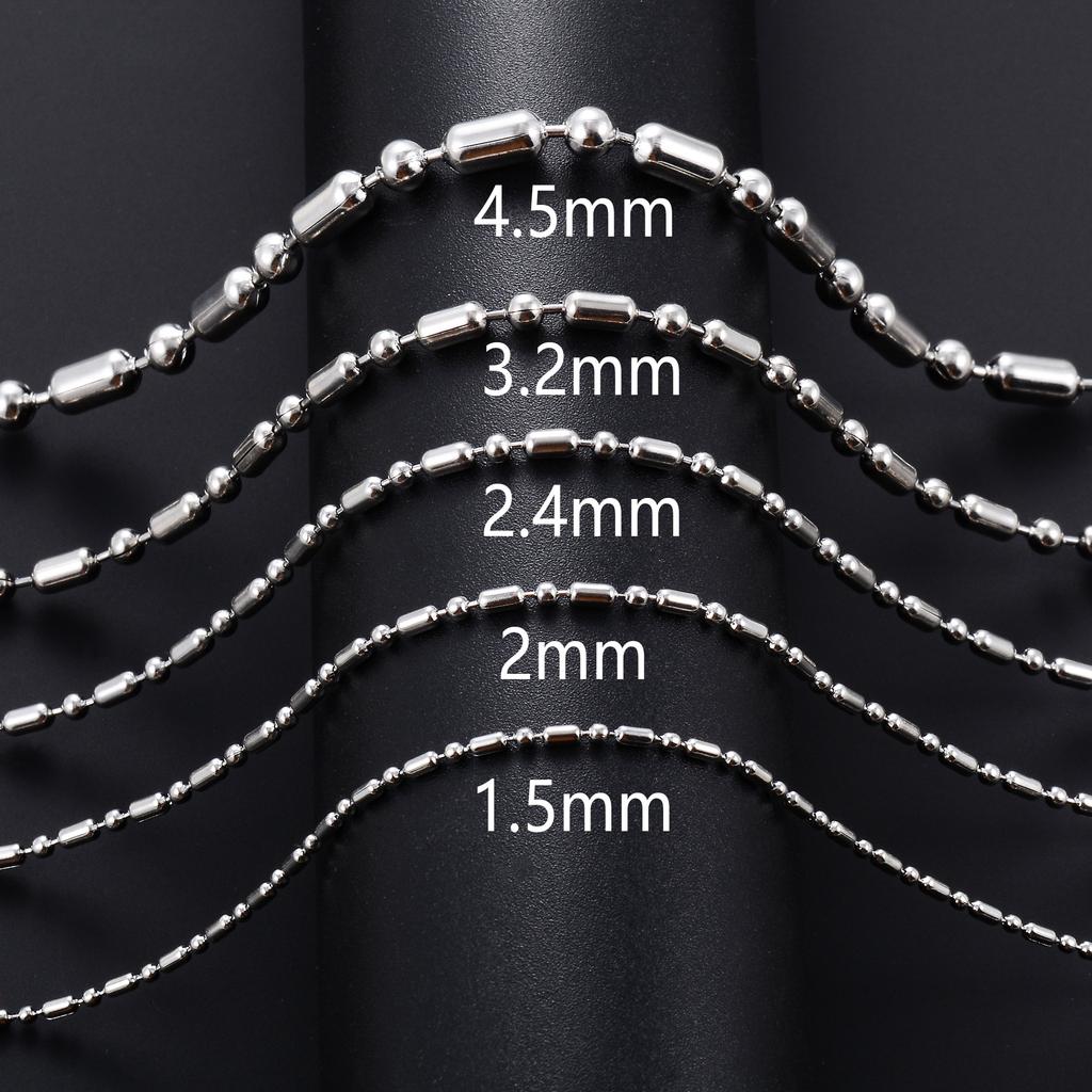 Fashion Stainless Steel Beads Necklace Link Bamboo Neck Chain for Men Women No Fade Collar Choker Copper Color Metal Jewelry