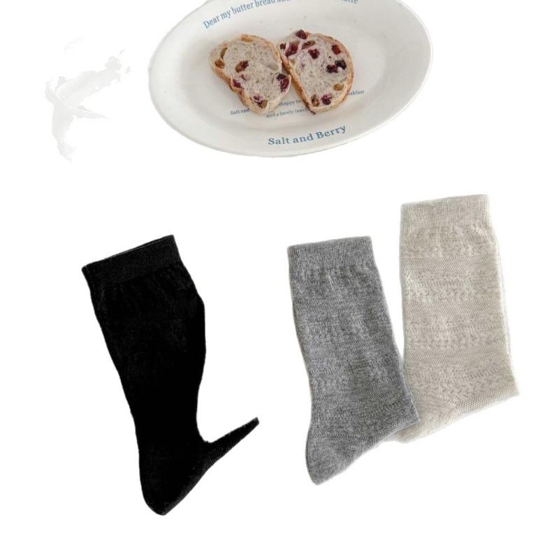 Sock - Summer Lightweight Bone-Free Cotton Mid-Calf Stockinged Loose Opening Rolled Edges Breathable Women's Socks