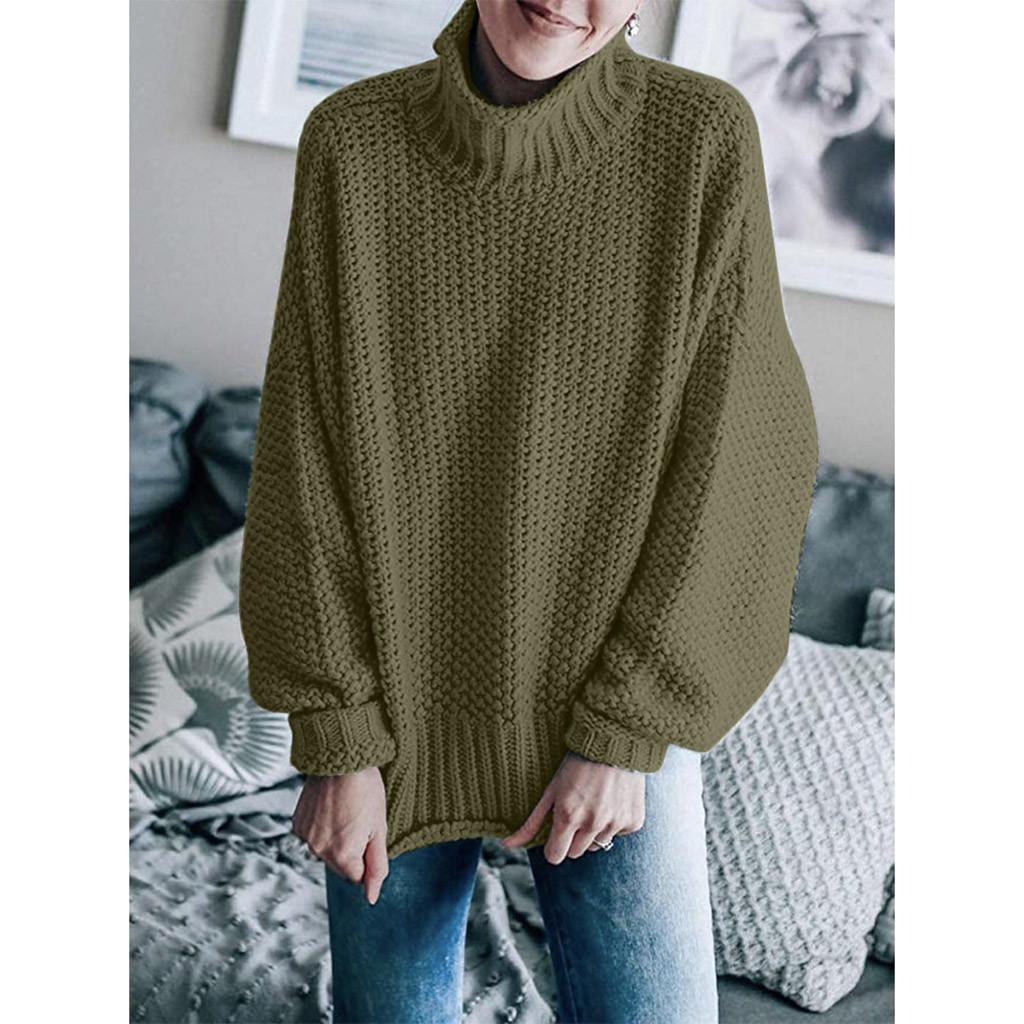 Womens Off The Shoulder Sweater Casual   Knitted Loose Long Sleeve Pullover