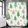 Green Plant Leaves Print Shower Curtains Watercolor Boho Floral Waterproof Morden Bathroom Bathtub Curtain Room Decor With Hooks