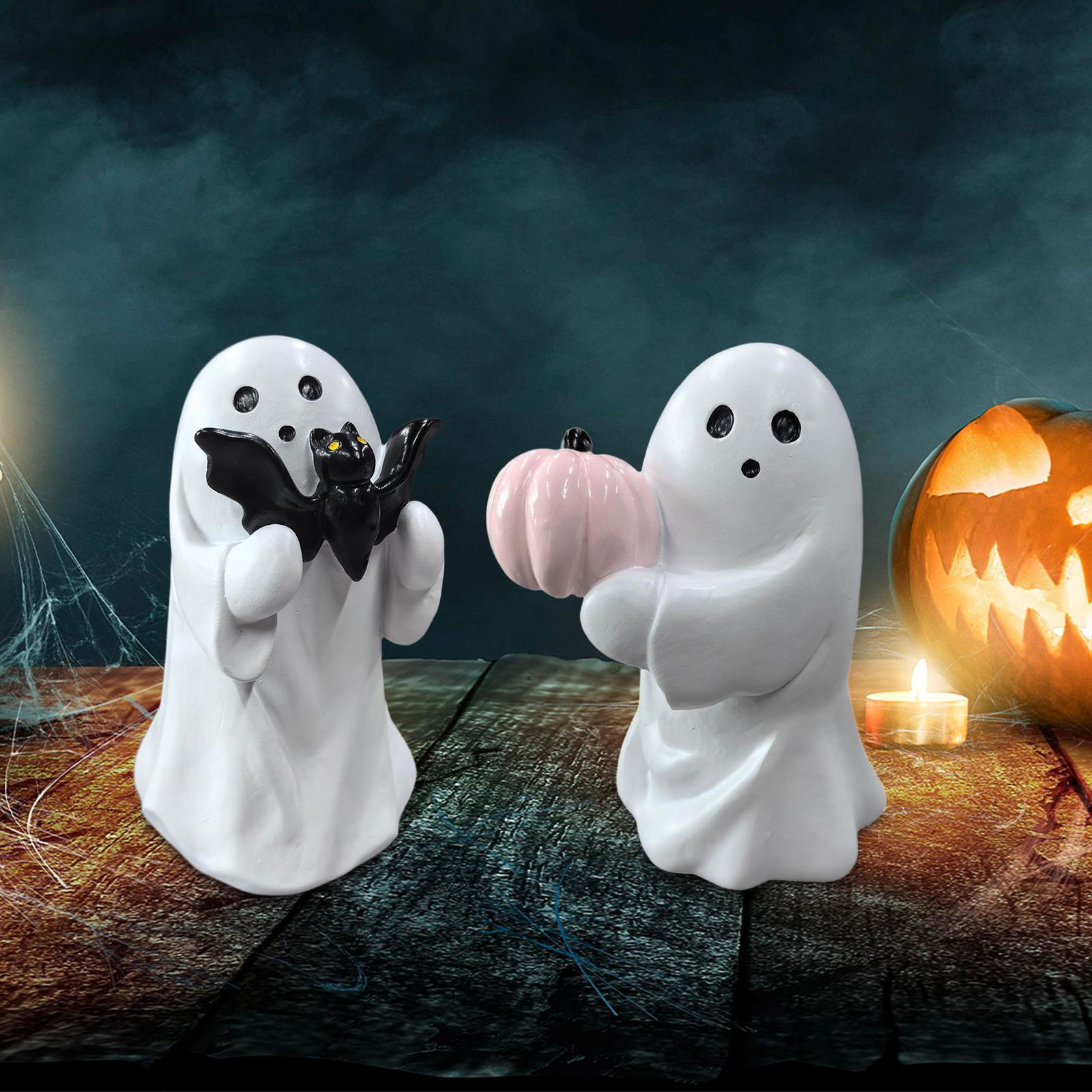 

2 Pieces Statues Small Sculptures Halloween Decor Flower Pot Desktop Ornaments for Table