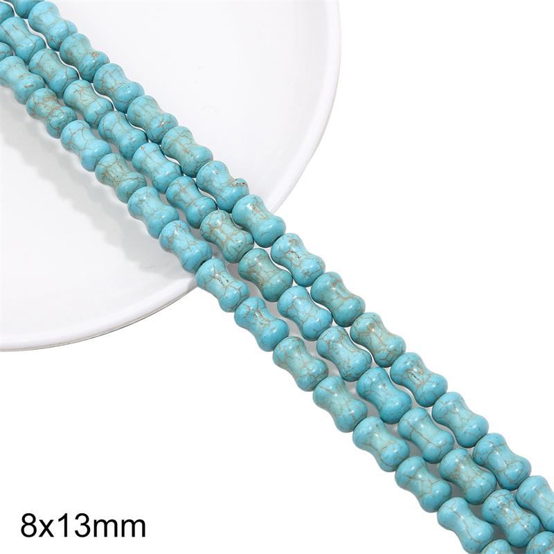 1 Strand 38CM Blue Turquoises Stone Chain Charm Beads Chain DIY Bracelet Necklace Jewelry Making