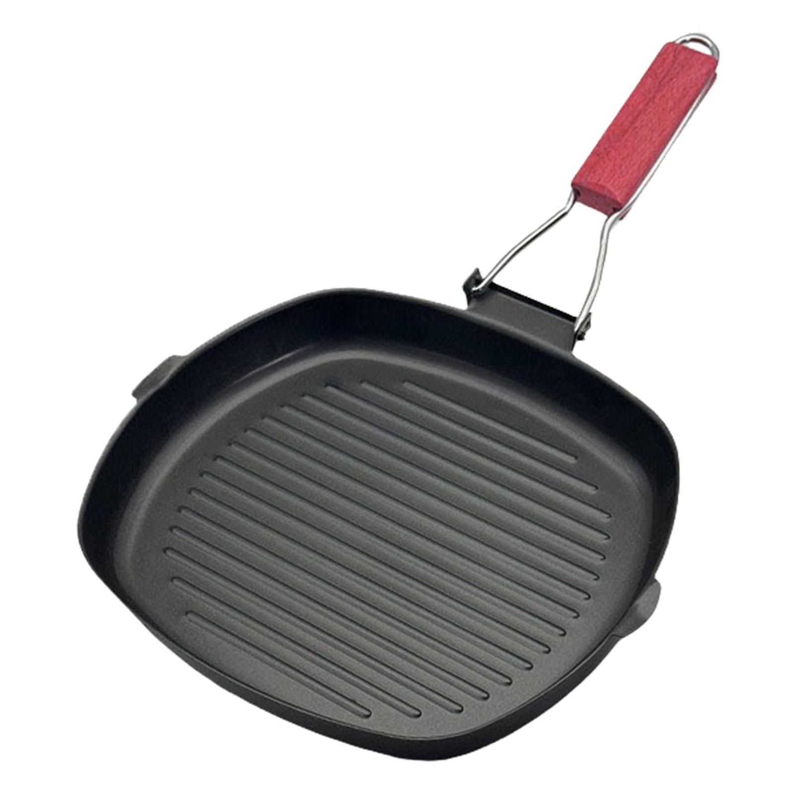 

Large Nonstick Grilling Pans Foldable Dish Pans Steak Pans Refined Iron Texture Suitable for All Stovetops Easy Cooking 28