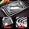 Rectangle Stainless Steel Tea Tray For Home Office Teahouse Restaurant Japanese Style Serving Platter Kitchen Bar