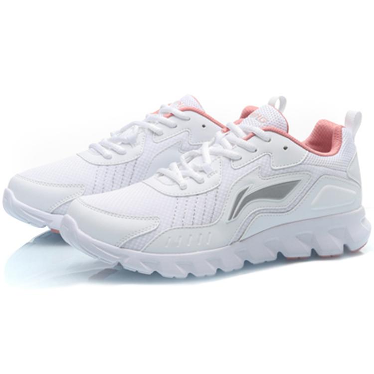 Li Ning Comfortable Cushioning Slip Resistant Abrasion Resistant Low Top Casual Running Shoes Women's White ARHP324-2
